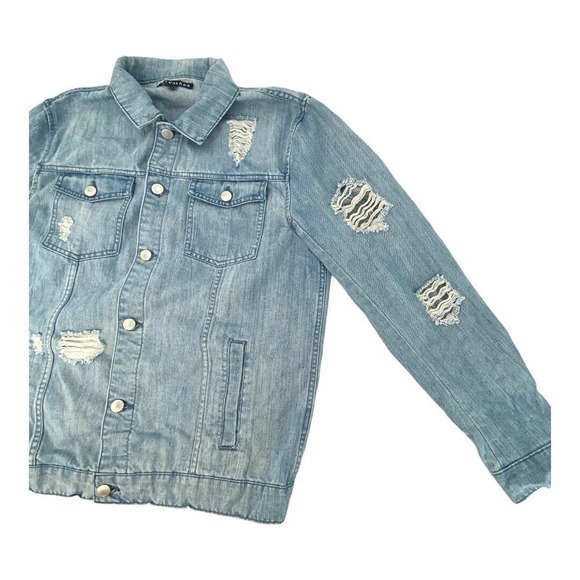 Jay Walker Distressed Denim Jacket Customized With Patches Womens Large - Picture 7 of 15